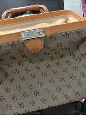 REHAB Restore Project Dooney & Bourke Brown Monogram Travel Bag with Tan Trim